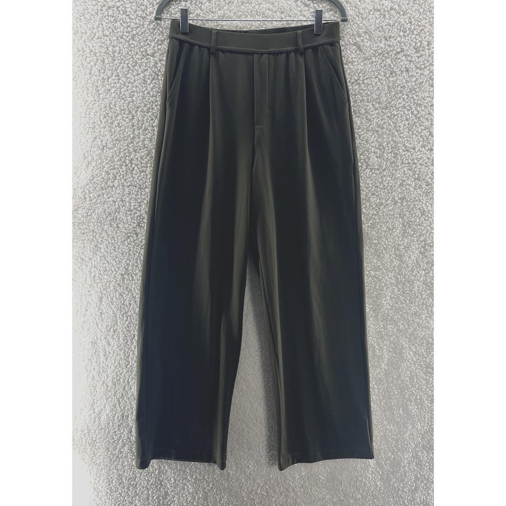 Halara Womens Pants Green Size Medium High Rise Wide Leg Polyester Blend
